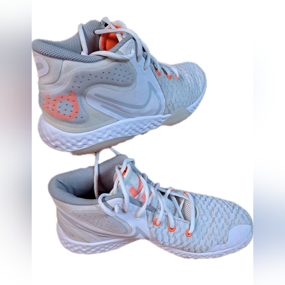 Nike KD Trey 5 VIII Sneakers White With Total Orange/Platnuim Accent  Used - Picture 1 of 6